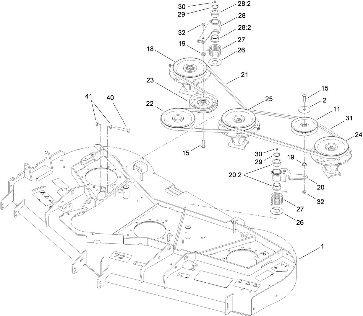 Deck Belt and Pulley Assembly
