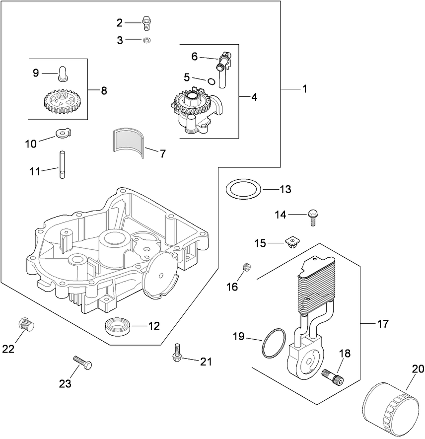 Oil Pan and Lubrication Assembly  Kohler CV680-3020