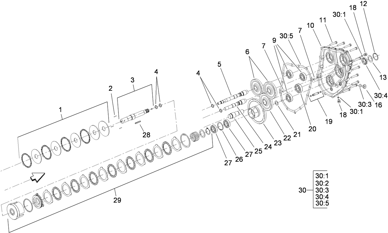 Gear Case and Clutch Assembly Transmission Assembly No. 107-0801