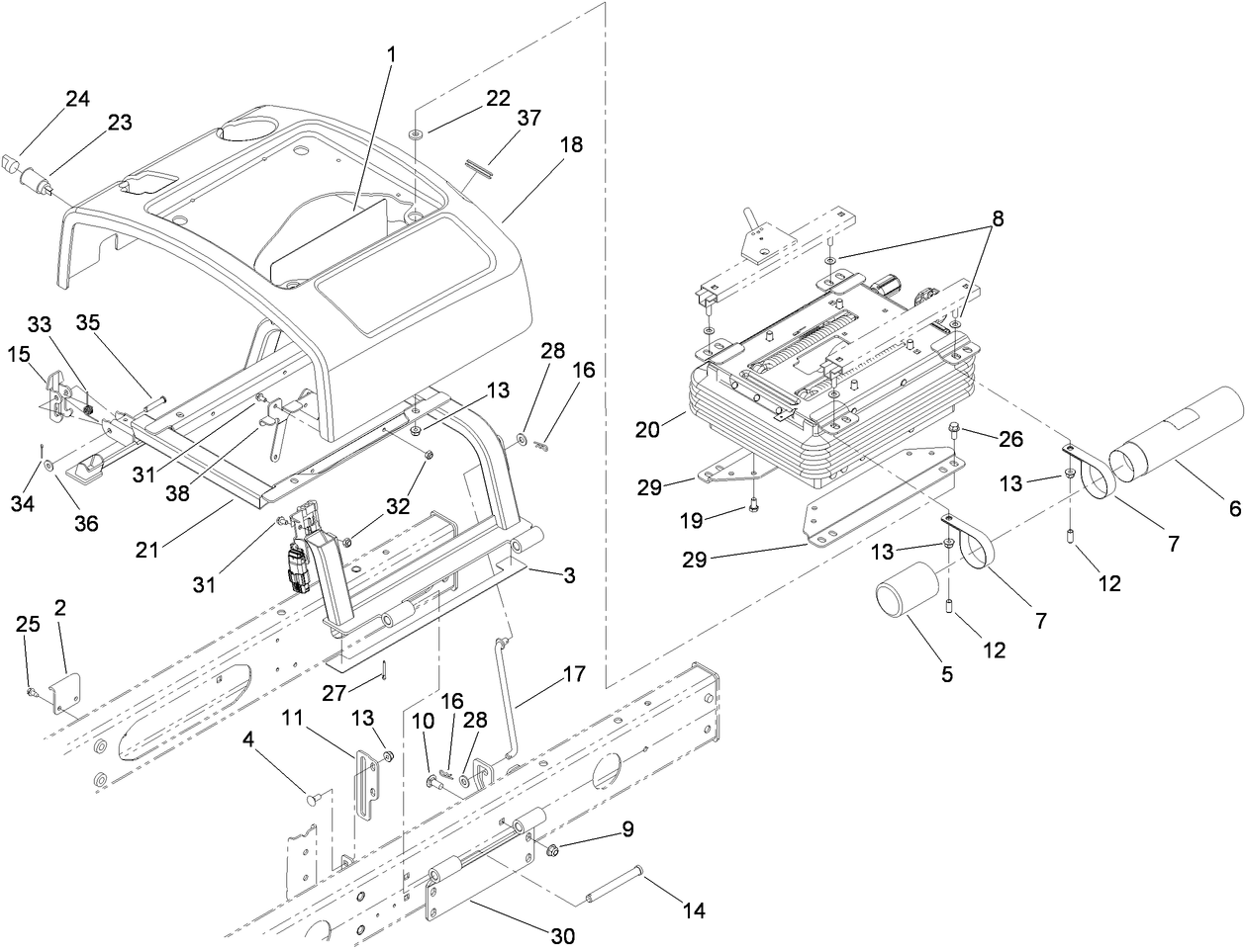 Seat Base and Suspension Assembly