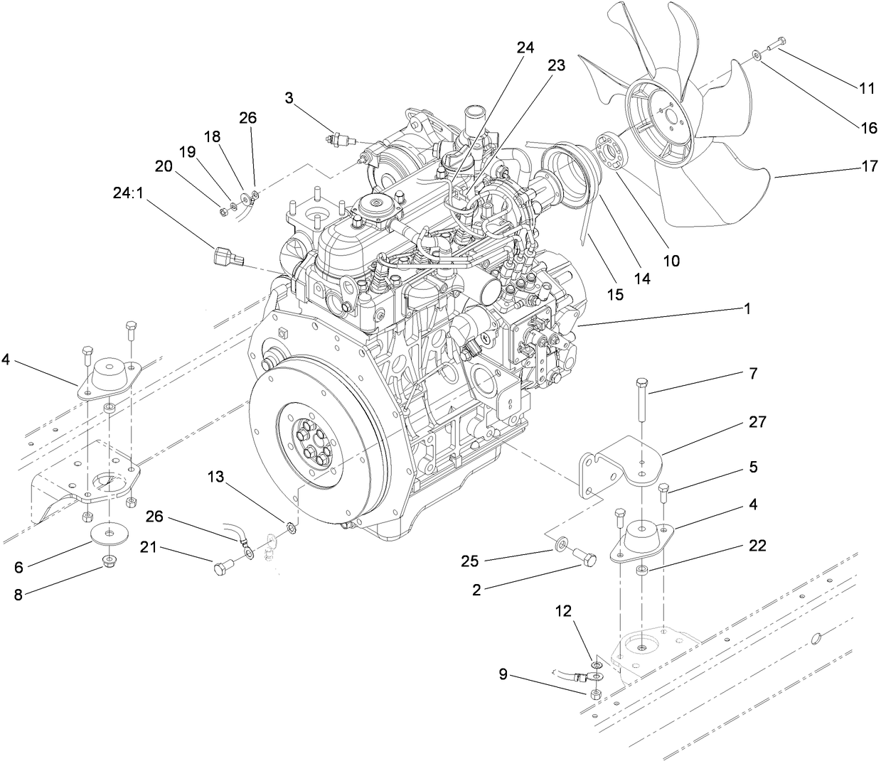 Engine Mounting and Electrical Assembly