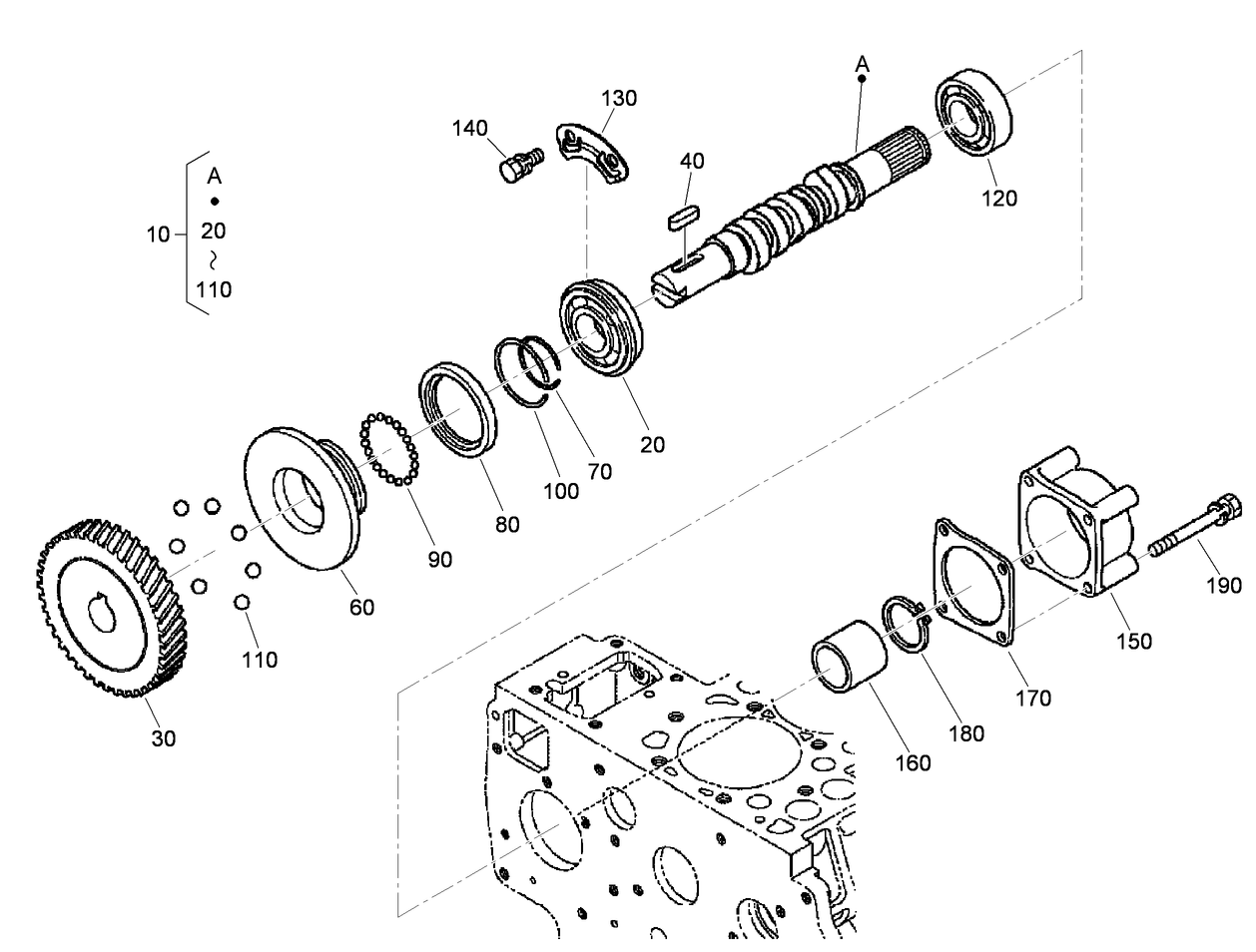 Fuel Camshaft and Governor Shaft Assembly