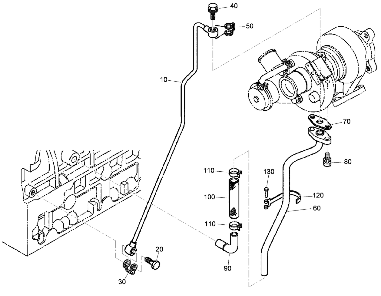Oil Pipe (Turbo Charger) Assembly