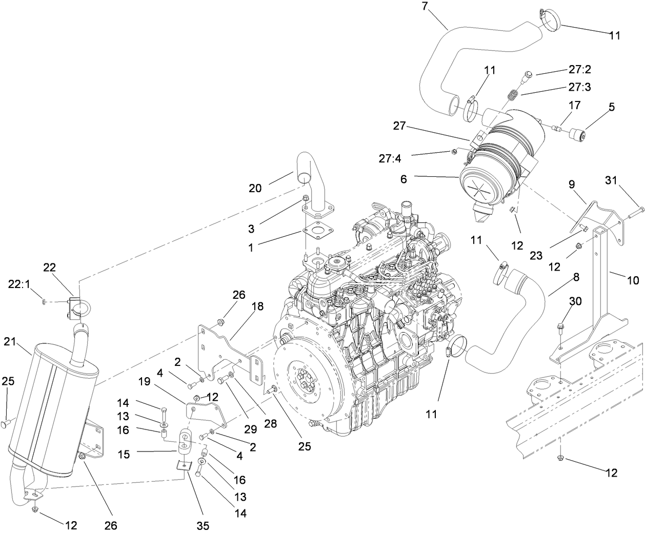 Engine Intake and Exhaust Assembly