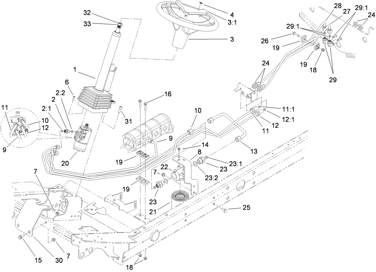 Steering Valve Hydraulic Plumbing Assembly