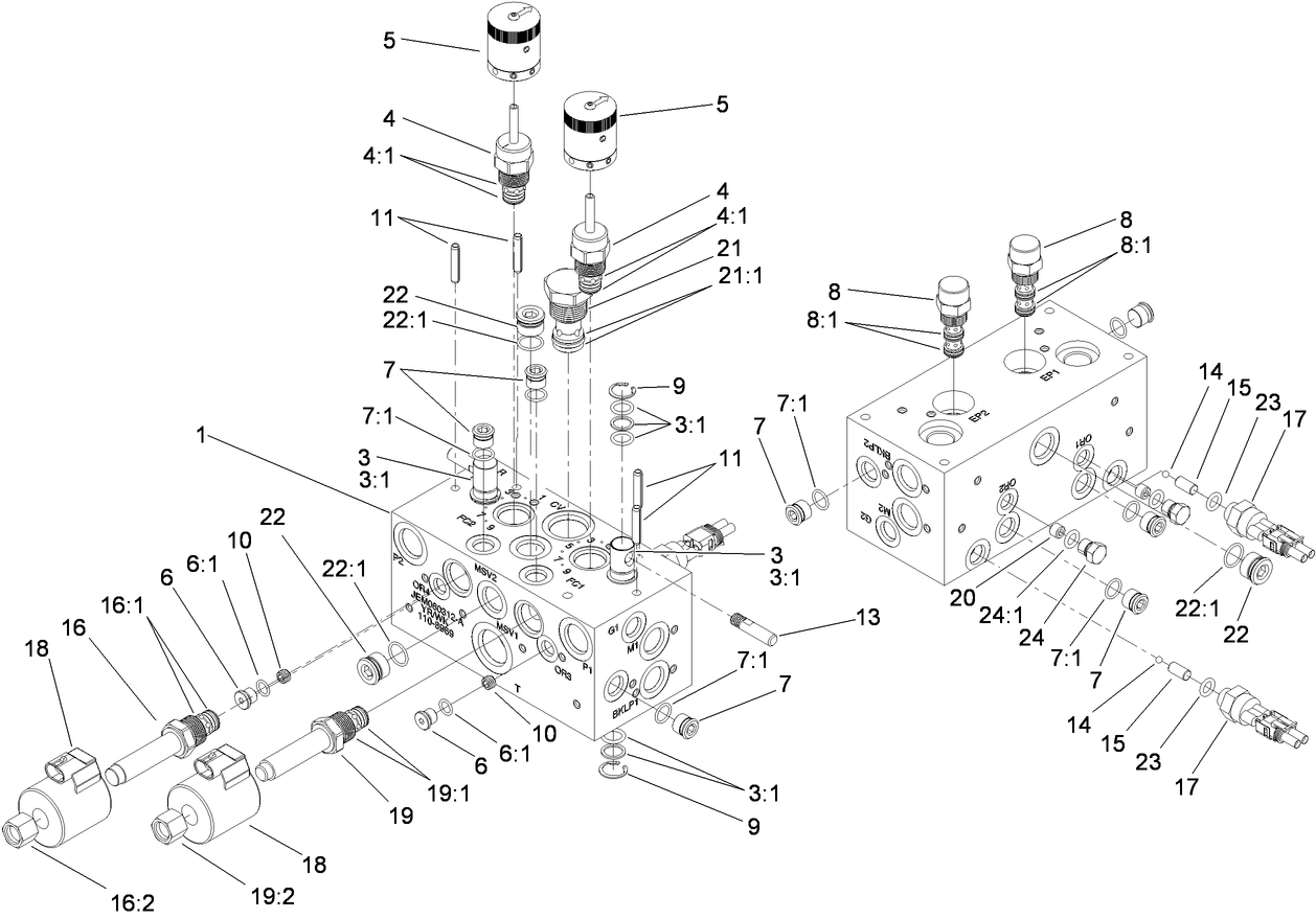 Hydraulic Manifold Block Assembly No. 110-8969