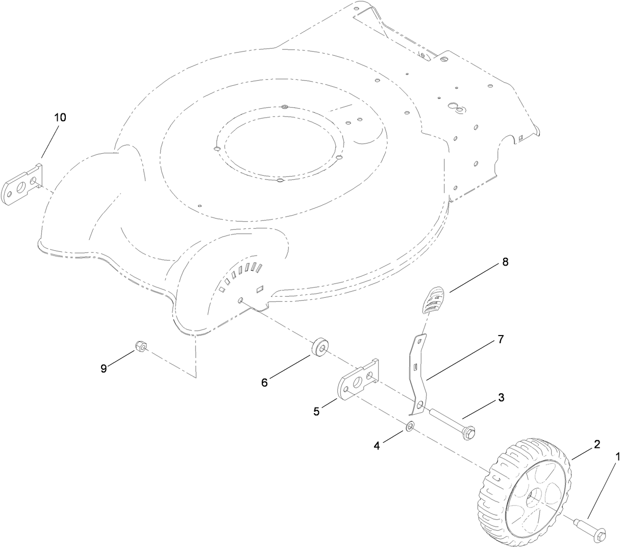 Front Wheel and Height-of-Cut Assembly