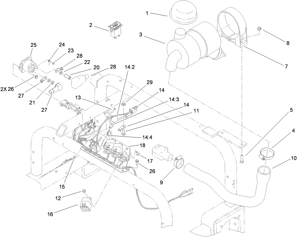 Wire Harness, Air Cleaner and Hose Assembly