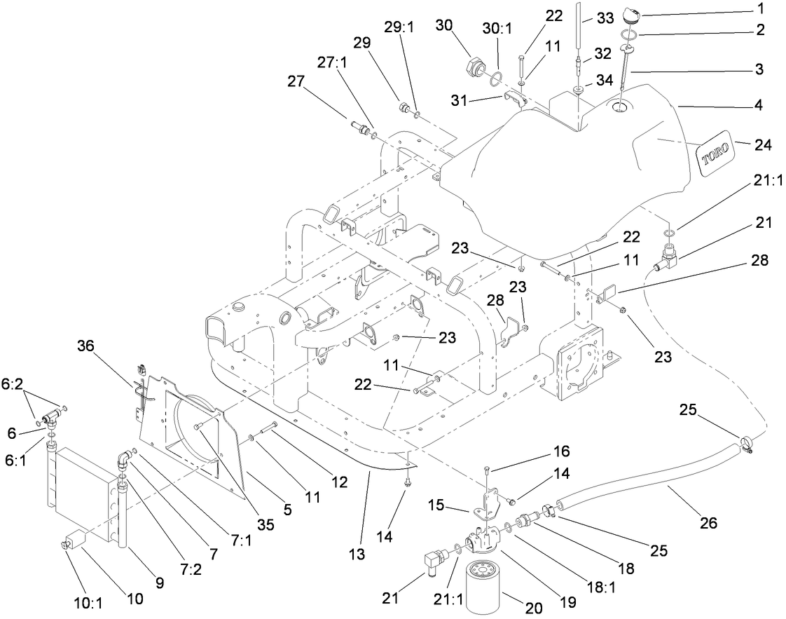 Hydraulic Tank, Filter and Cooler Assembly