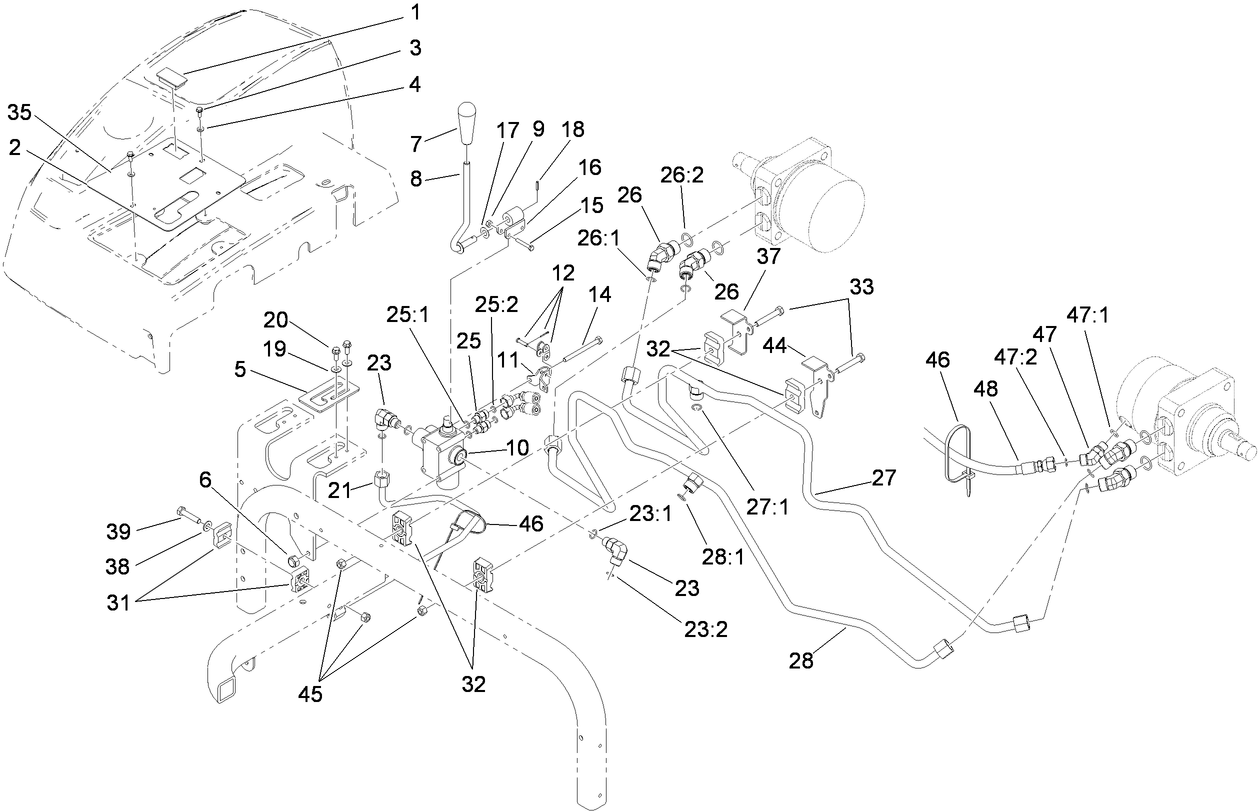 Lift Valve and Rear Tube Assembly