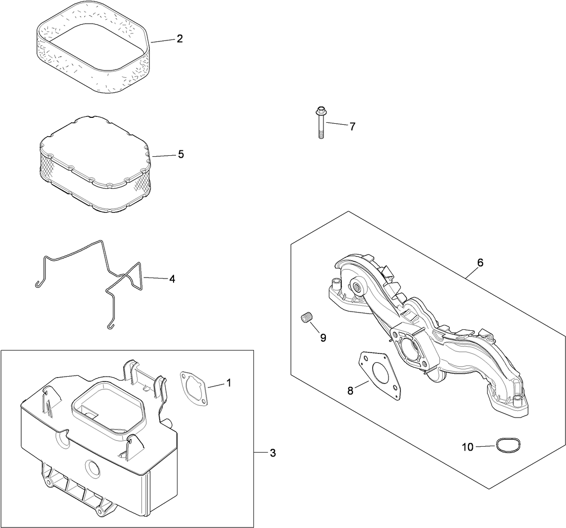 Air Intake and Filtration Assembly  Kohler SV820-0015