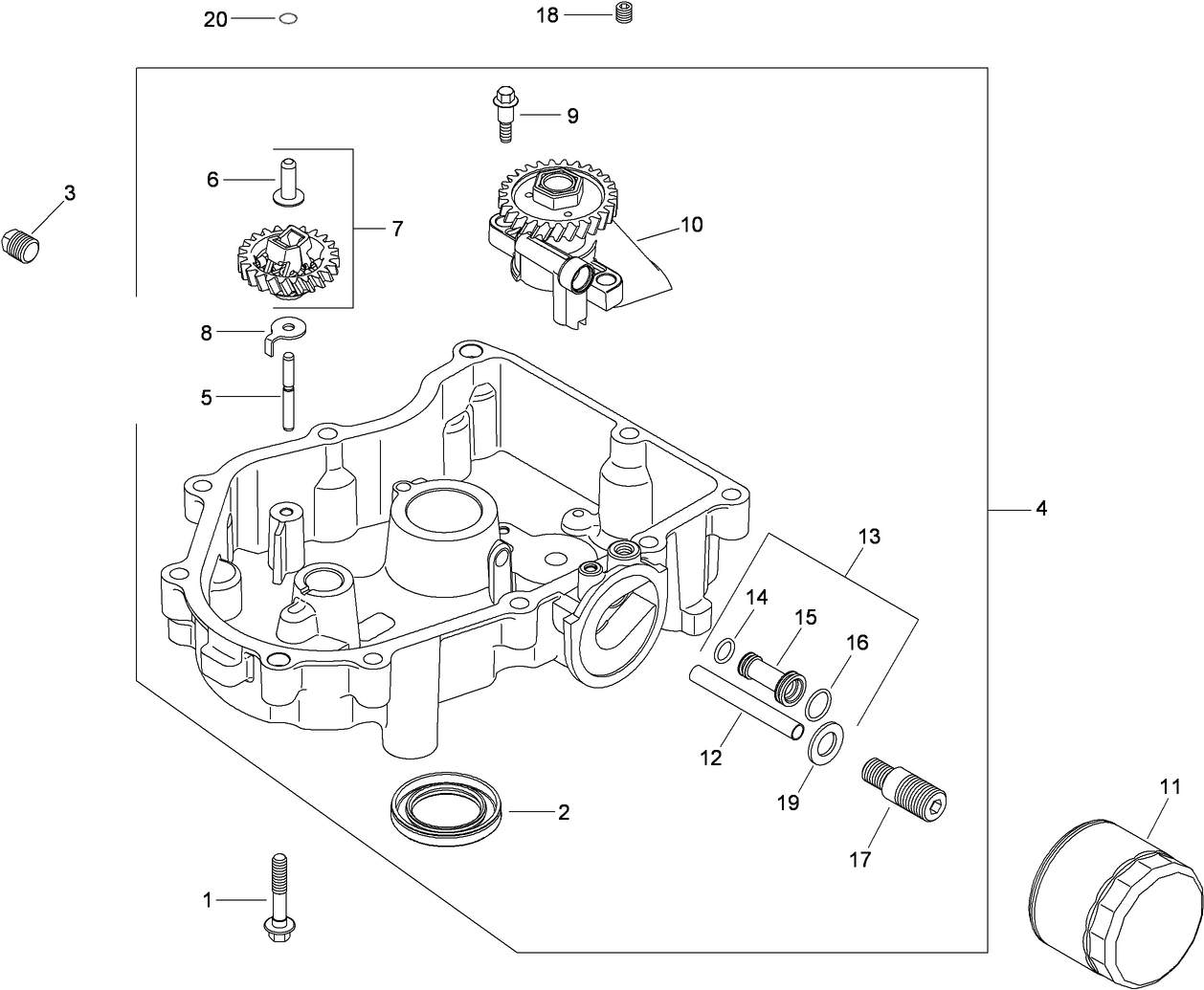 Oil Pan and Lubrication Assembly  Kohler SV820-0015