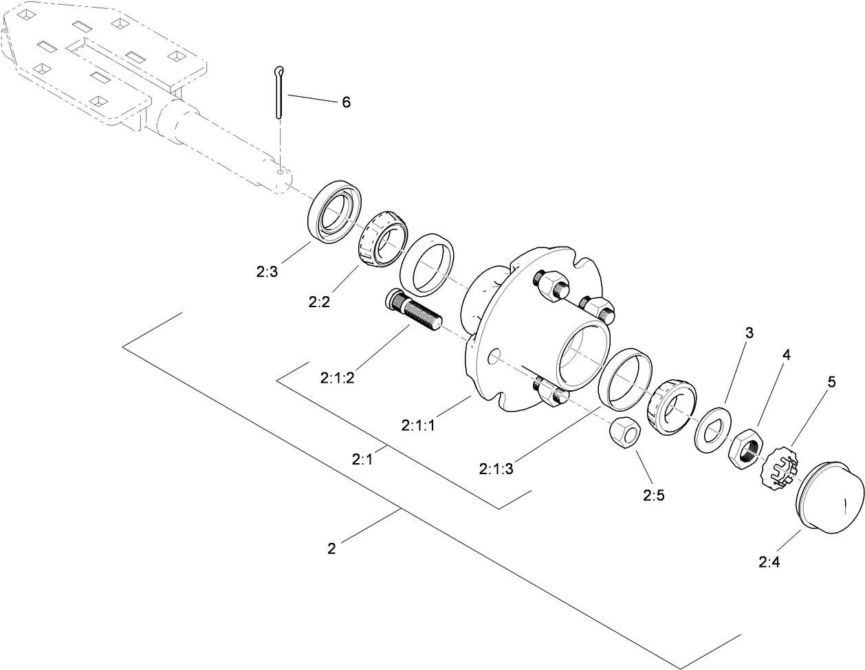 Hub and Axle Assembly No. 117-8255