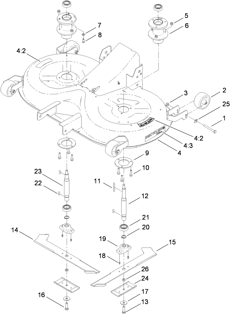 Cutting Pan and Mower Housing Assembly