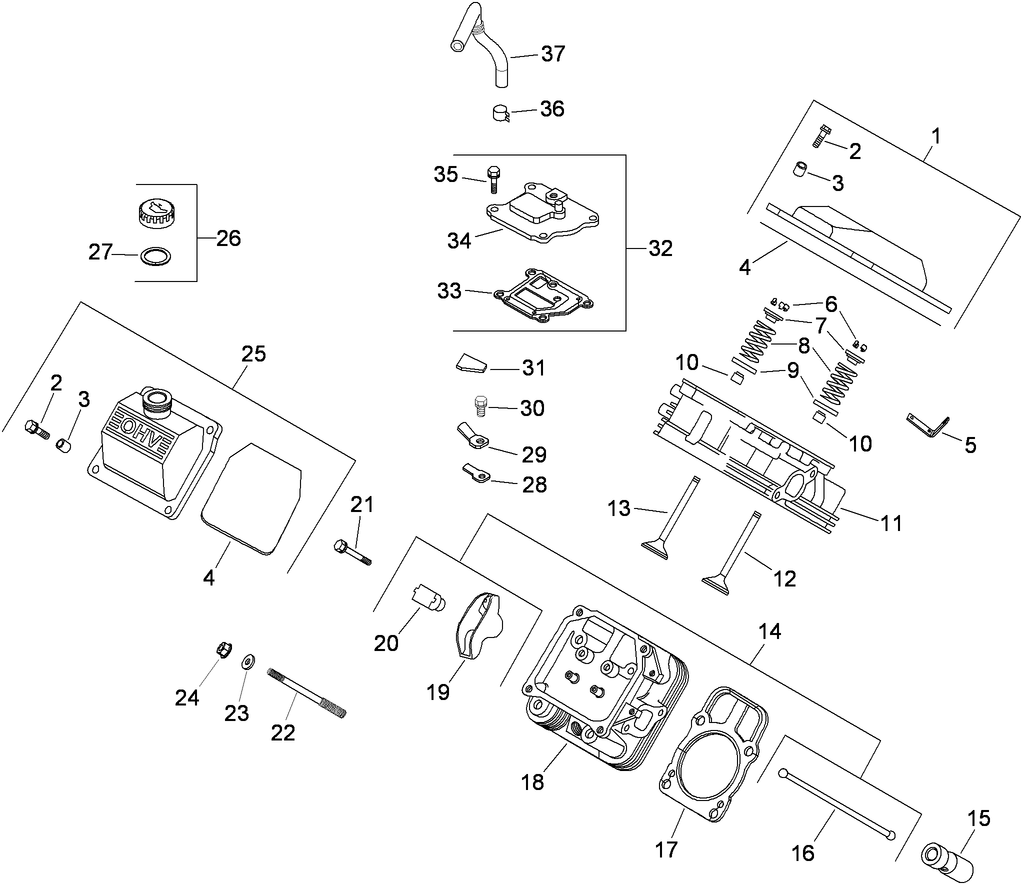 Head and Valve and Breather Assembly Kohler CH23S-76549