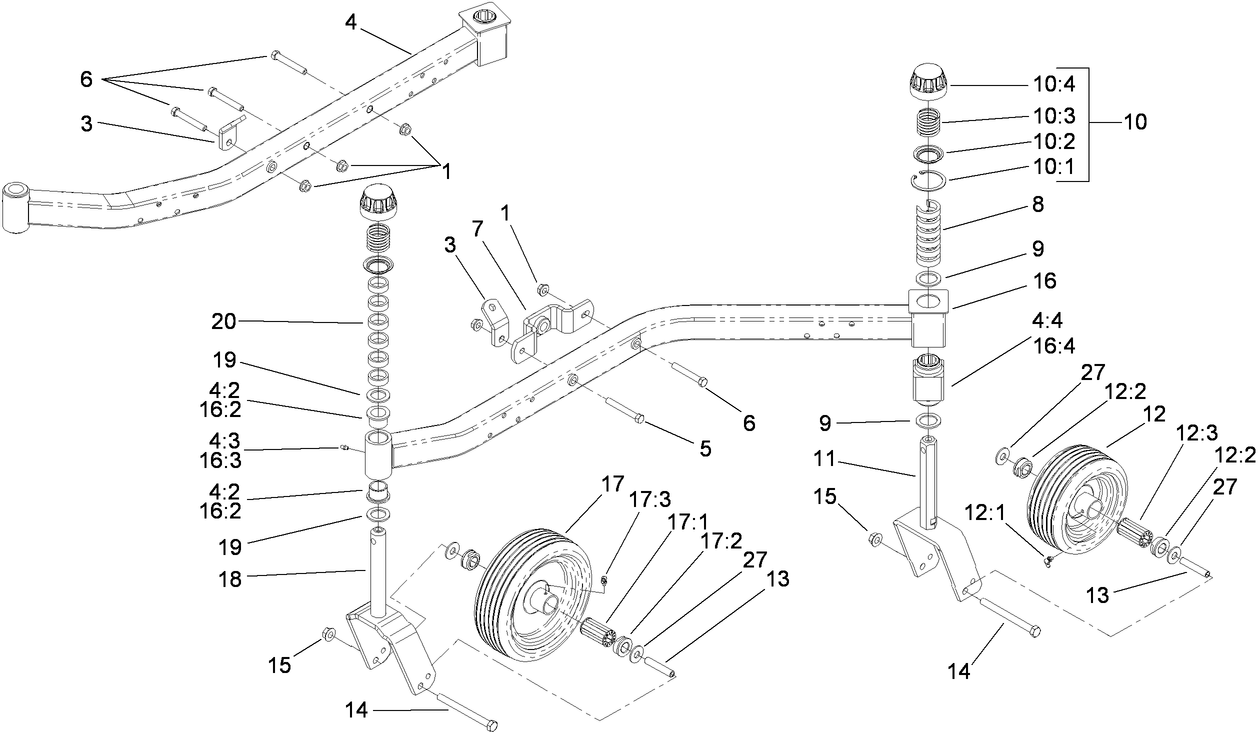 Lift Arm and Castor Arm Assembly