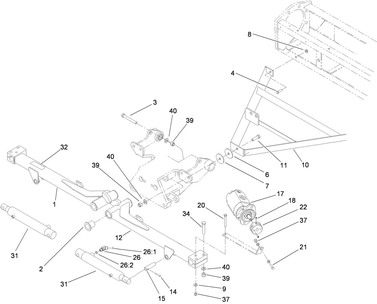 Front Lift Arm and A-Frame Assembly