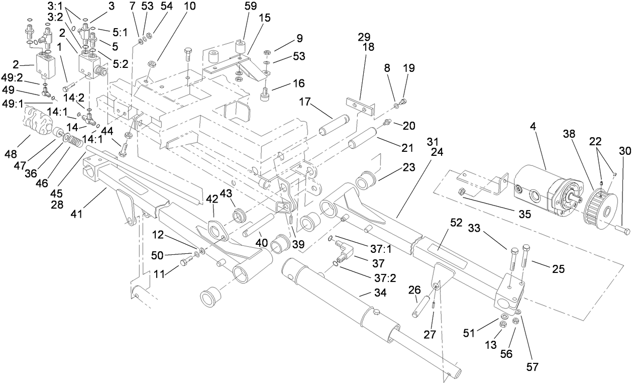 Rear Lift Arm and Shut-Off Assembly