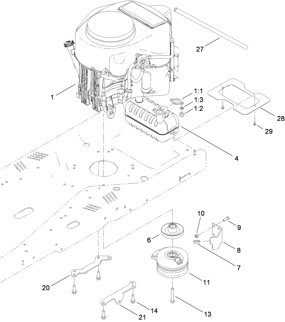 Engine and Clutch Assembly