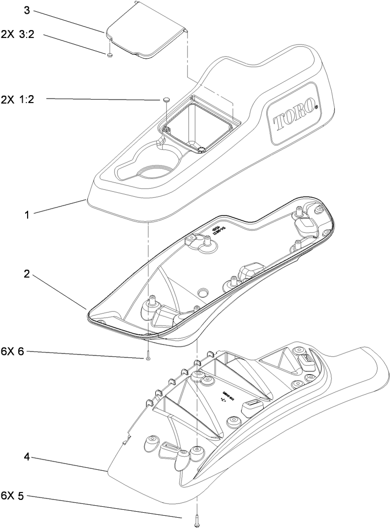 LH Console Assembly No. 115-7403
