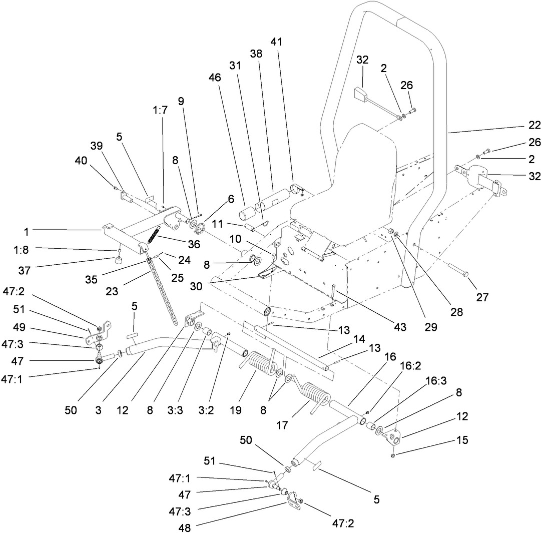 Push Arm and  Roll-Over Protection System Assembly