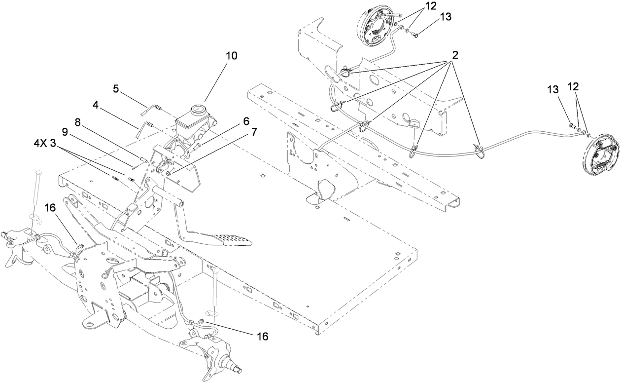 Master Cylinder and Brake Line Assembly