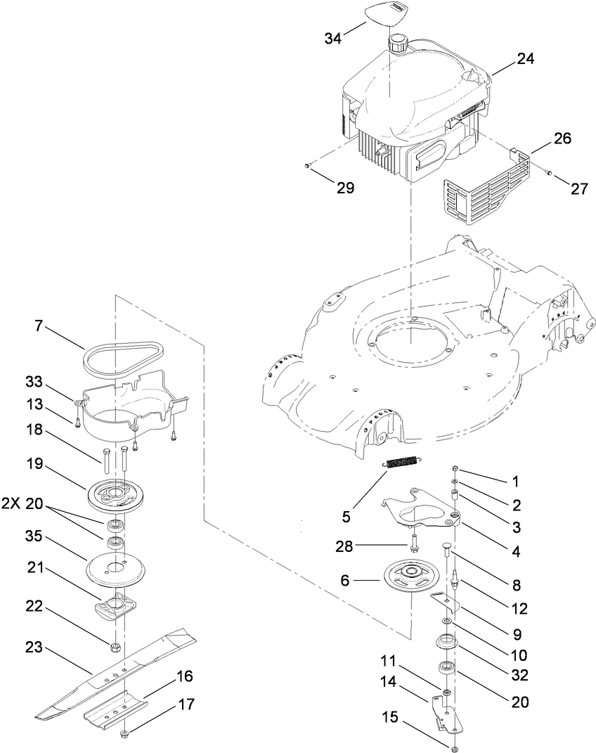Engine and Blade Assembly