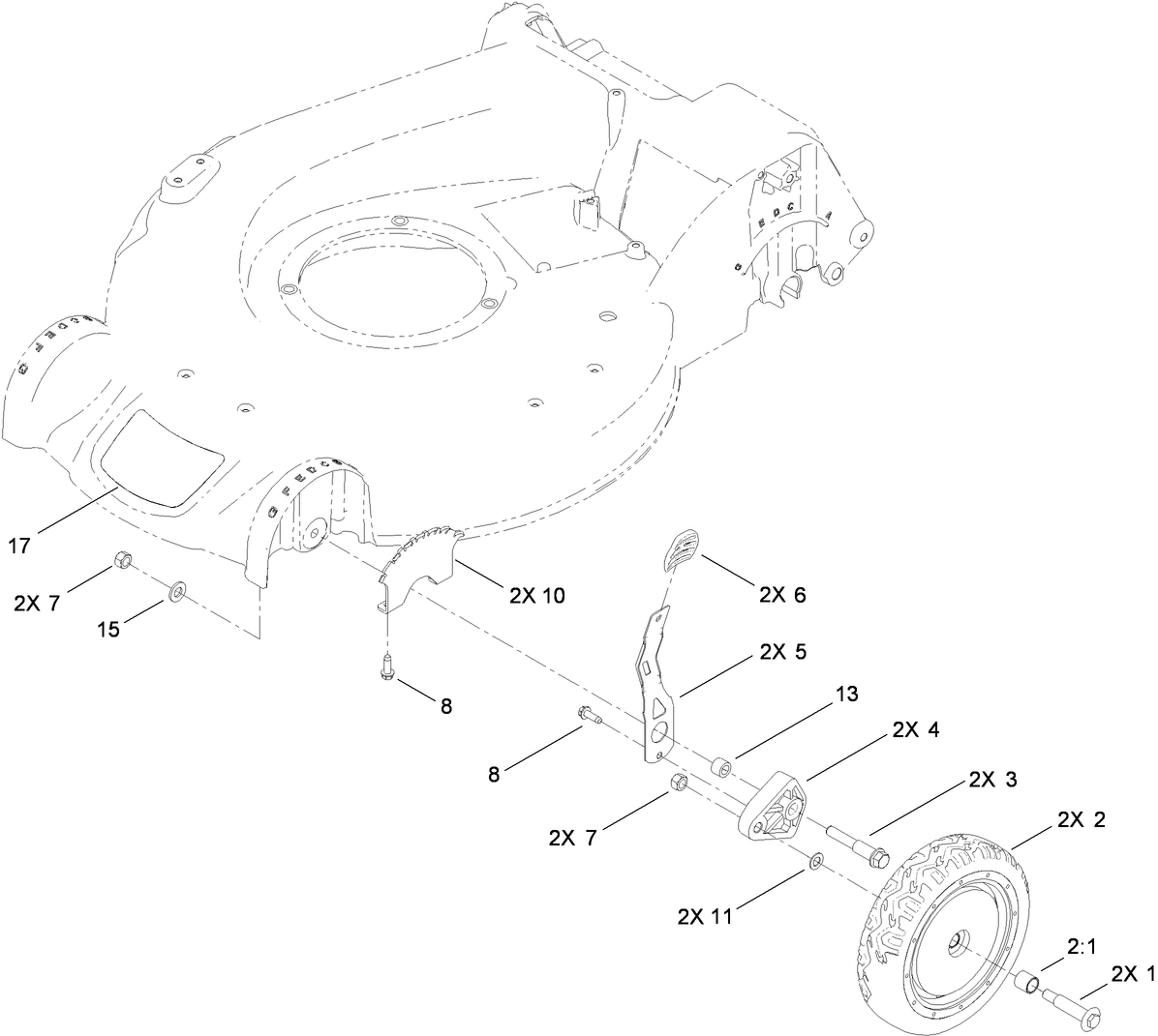 Front Wheel and Height-of-Cut Assembly