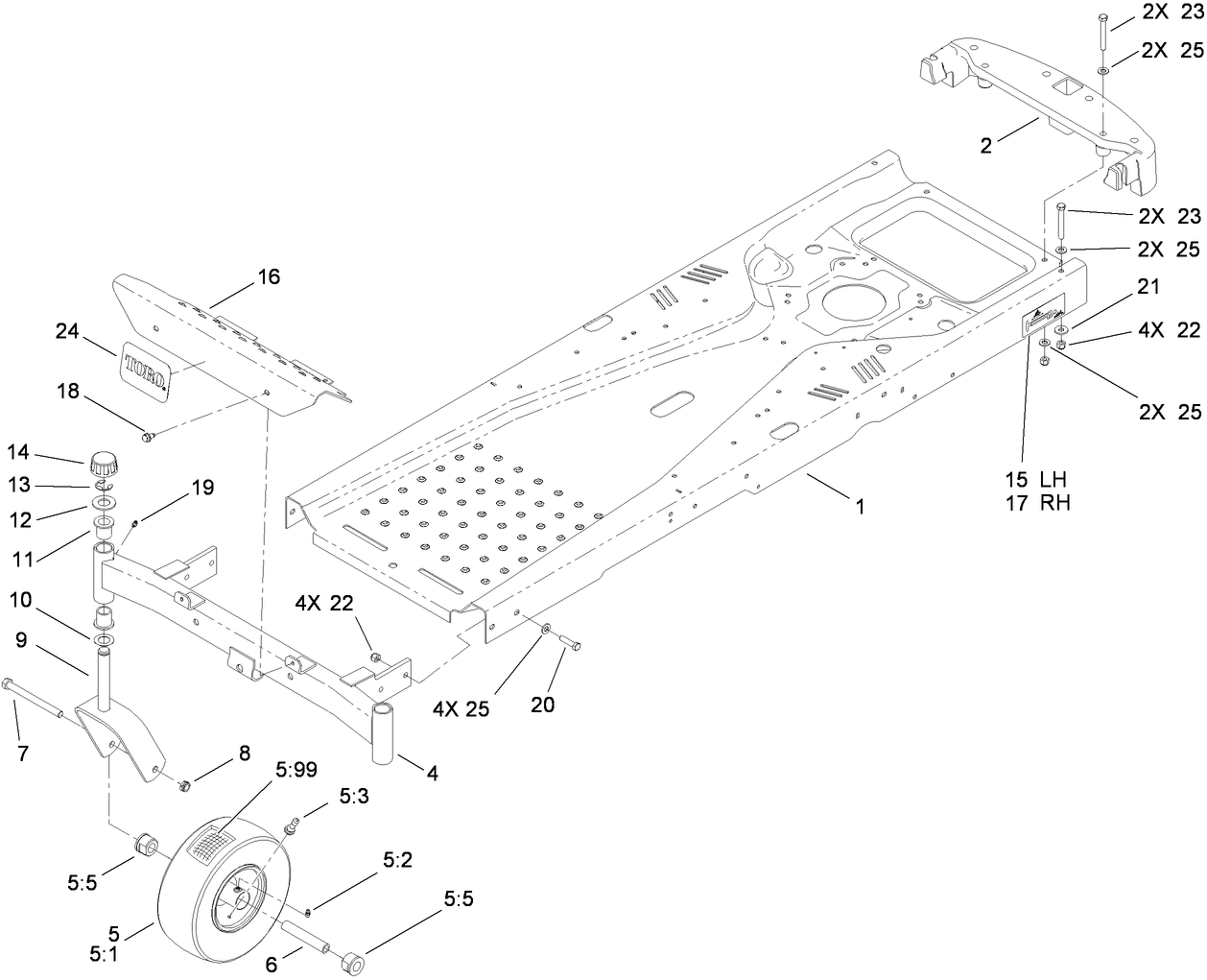 Frame and Caster Wheel Assembly