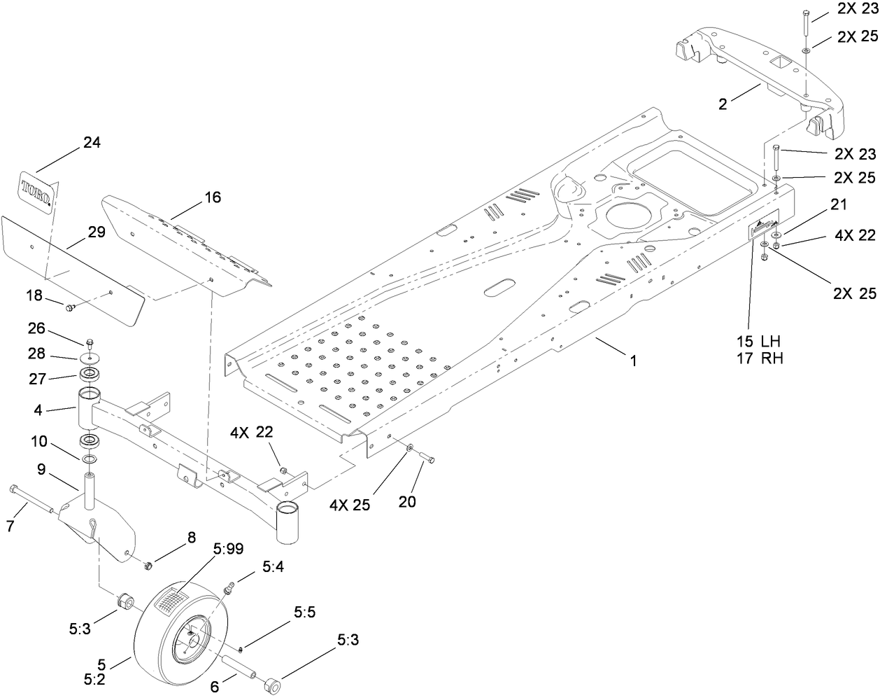 Frame and Caster Wheel Assembly