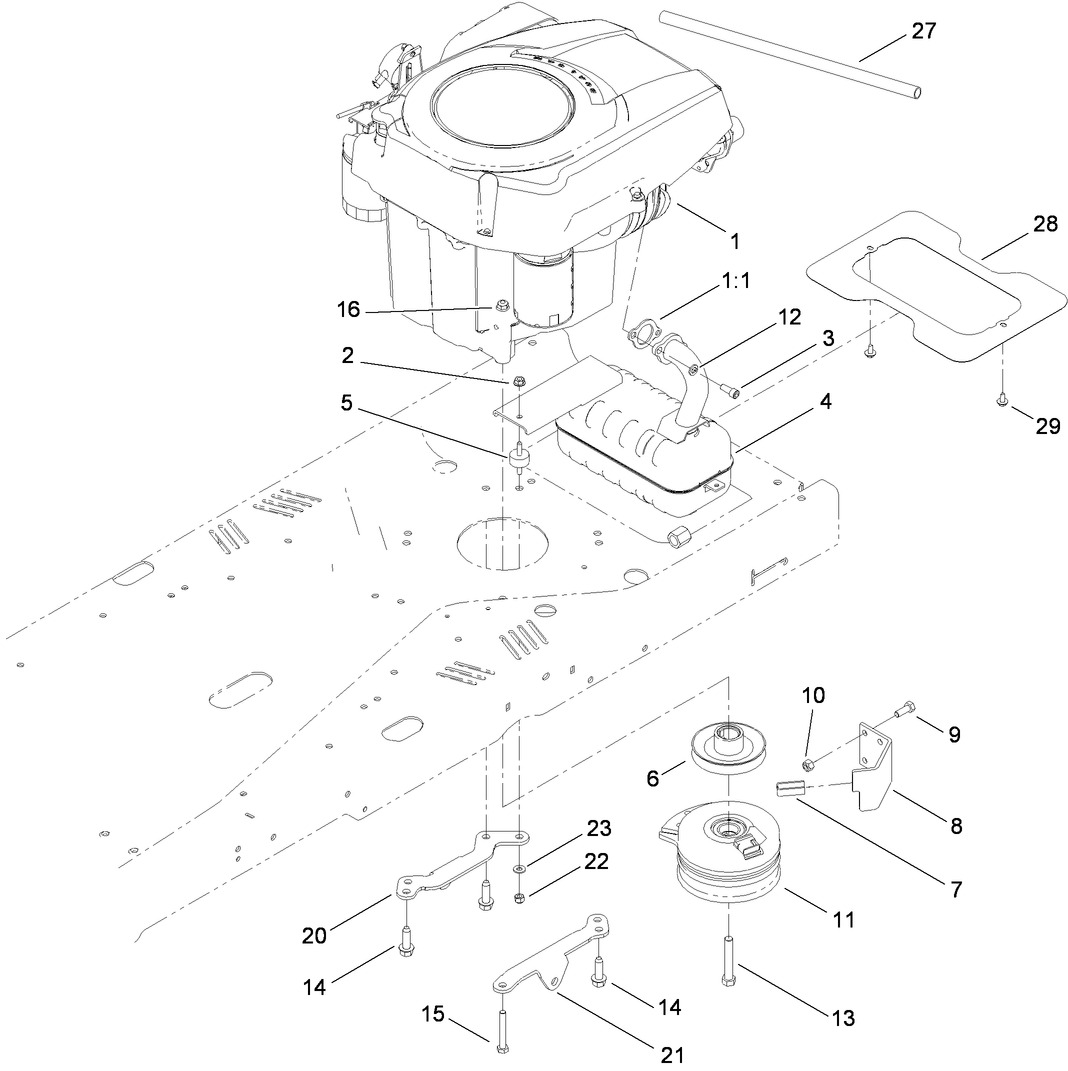 Engine and Clutch Assembly