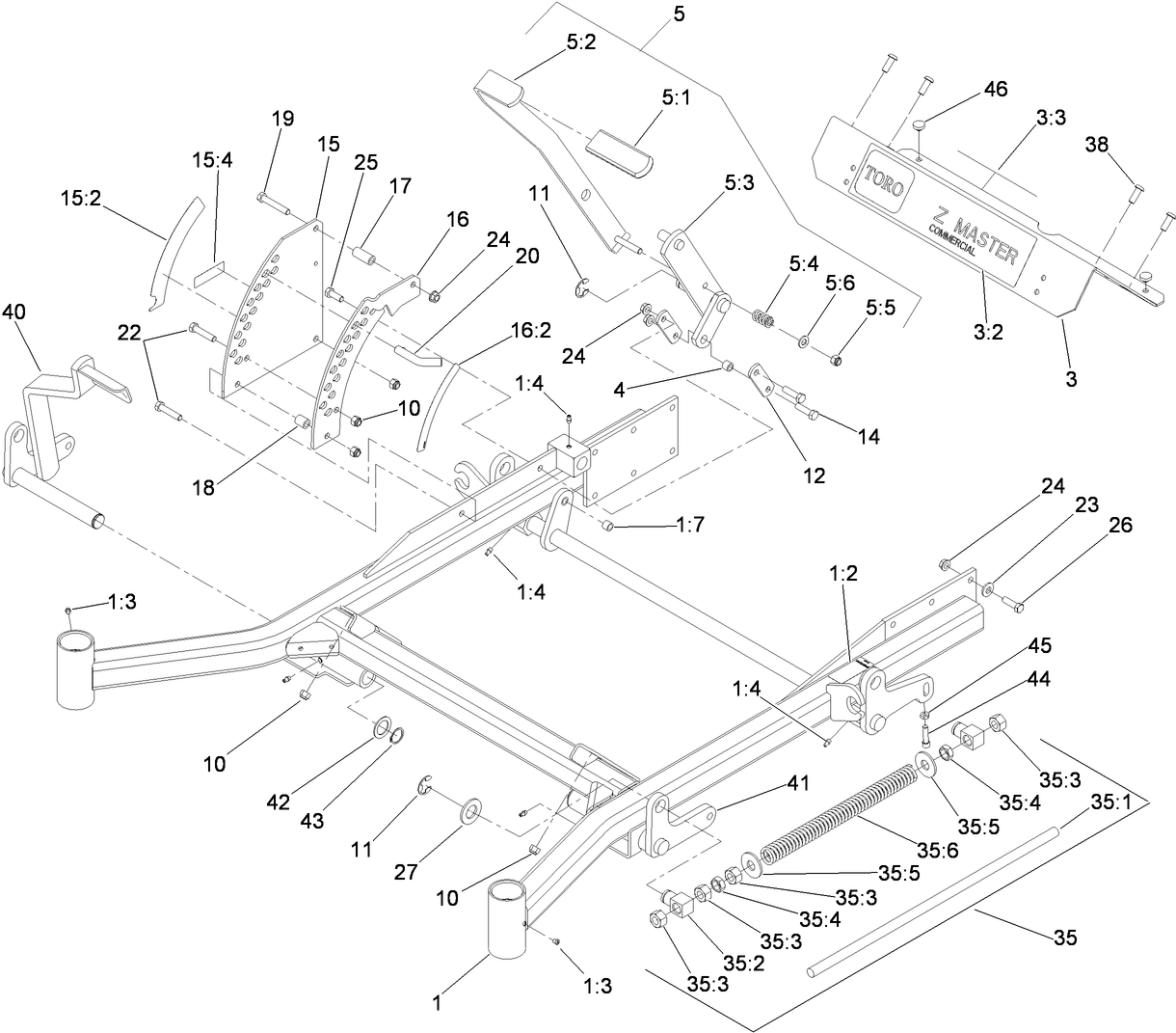 Parts – Z500 Z Master, With 72in TURBO FORCE Side Discharge Mower