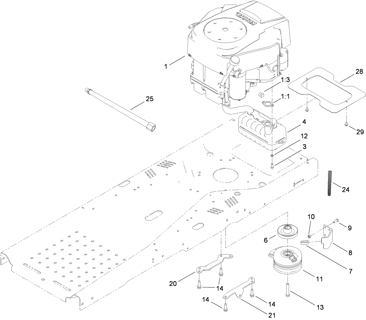 Engine and Clutch Assembly