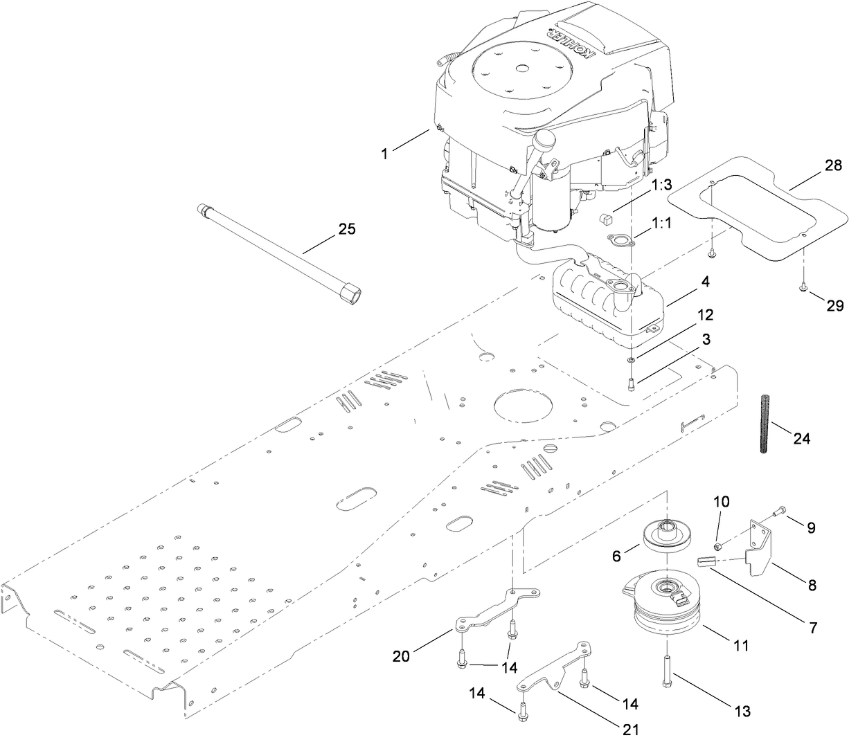 Engine and Clutch Assembly