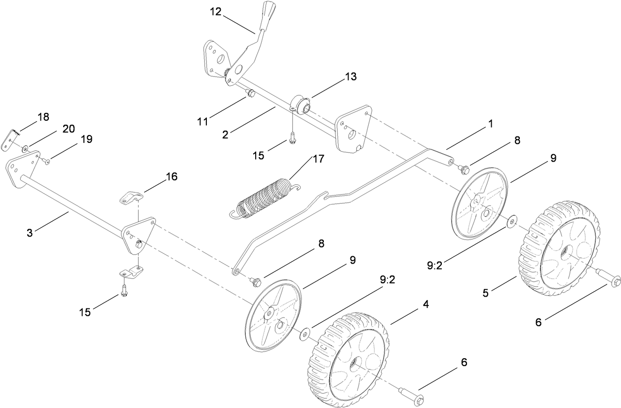 Traction, Height-of-Cut and Suspension Assembly