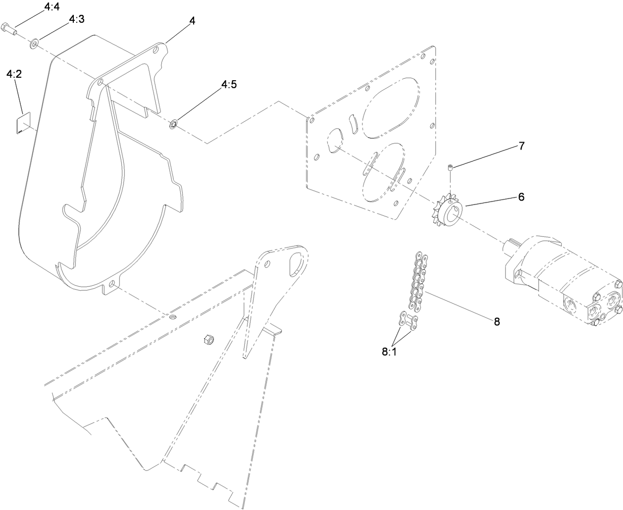 Chain, Sprocket and Guard Assembly