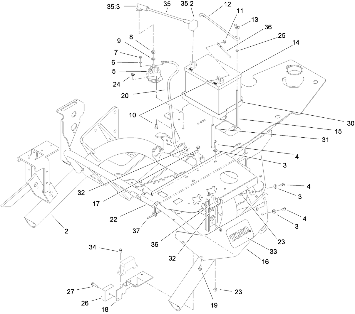 Frame and Battery Assembly