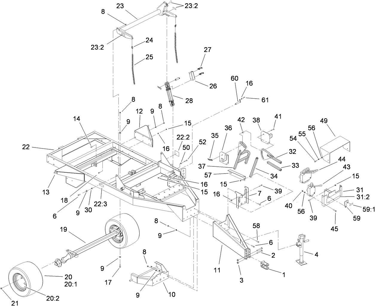 Frame and Axle Assembly