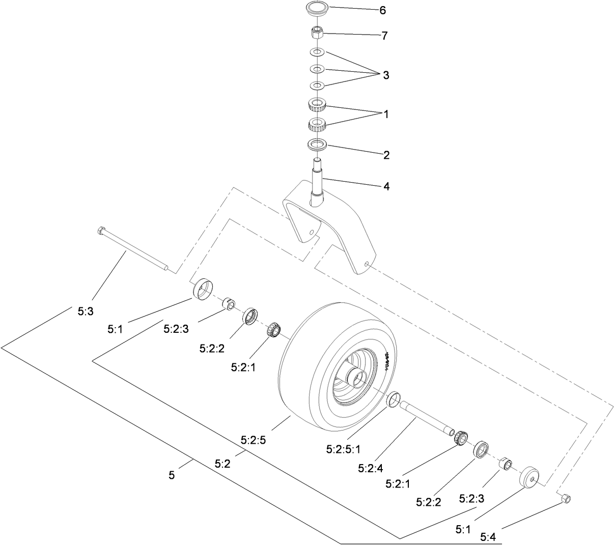Caster Wheel and Fork Assembly