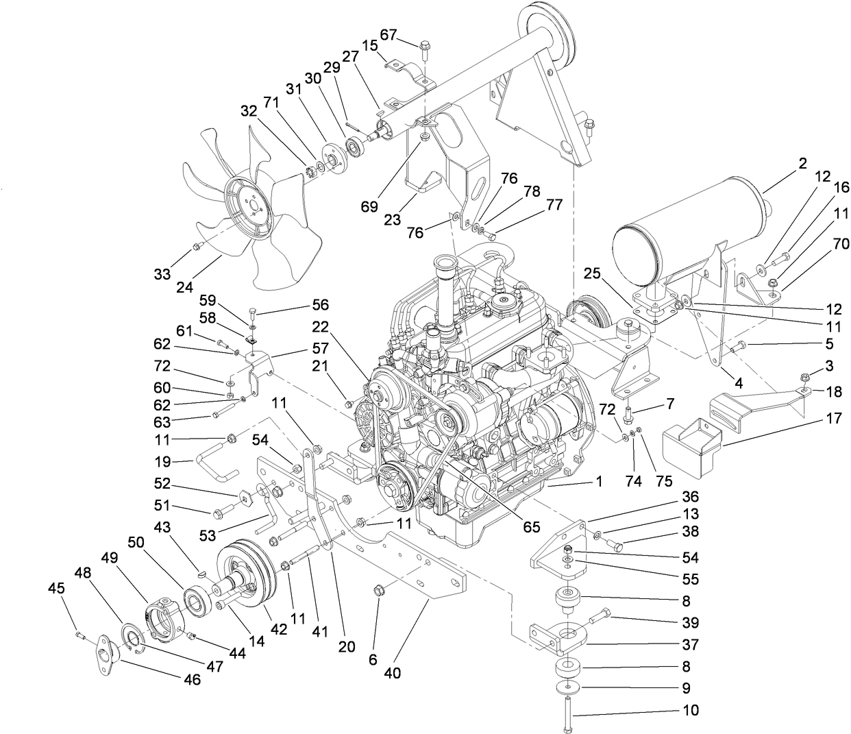 Engine Mounting and Component Assembly