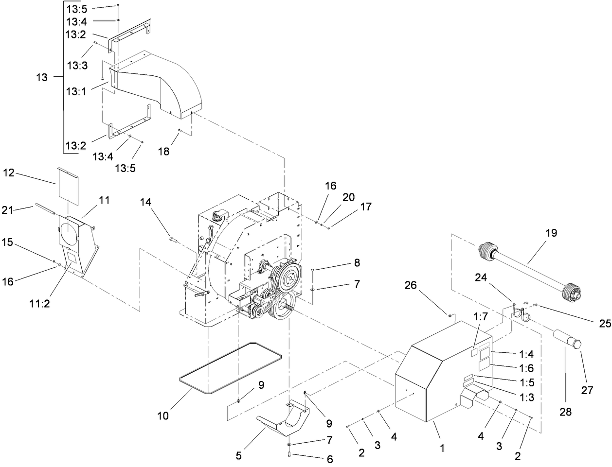 Power-Take-Off Shaft and Shield Assembly