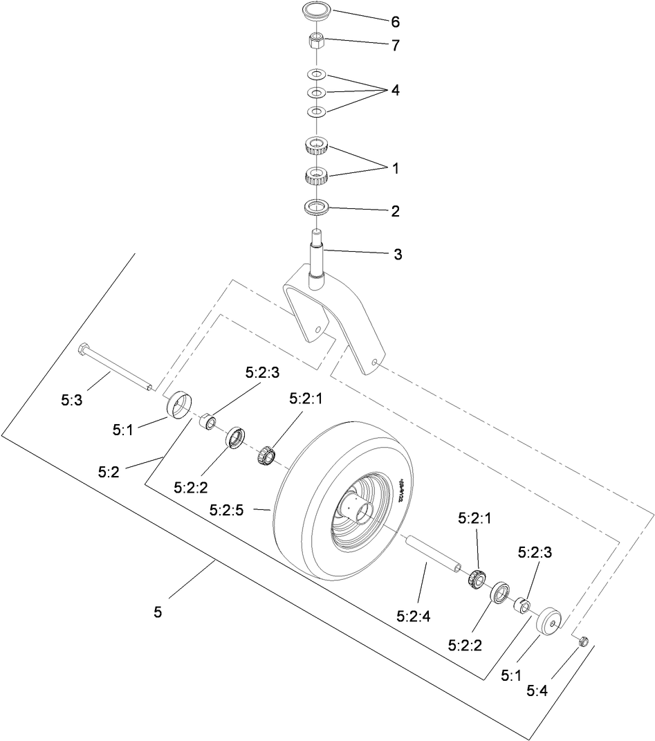 Caster Wheel and Fork Assembly