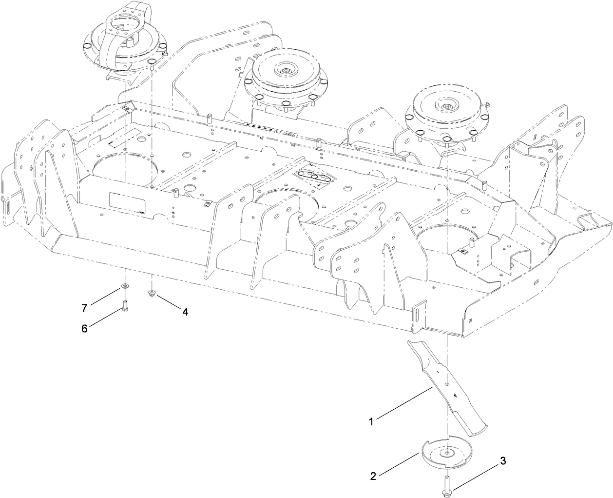 Right Deck Spindle and Blade Assembly