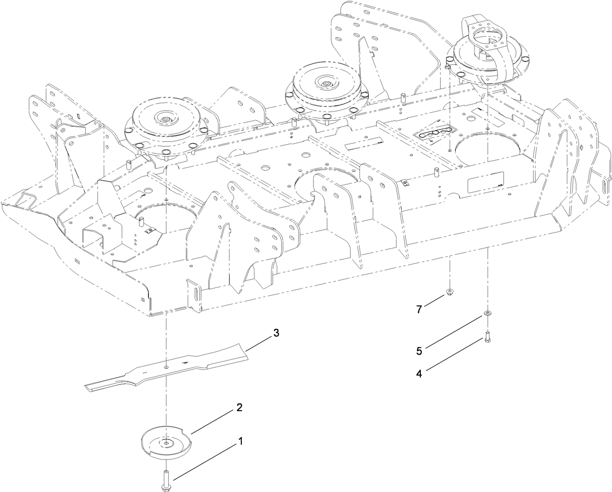 Left Deck Spindle and Blade Assembly