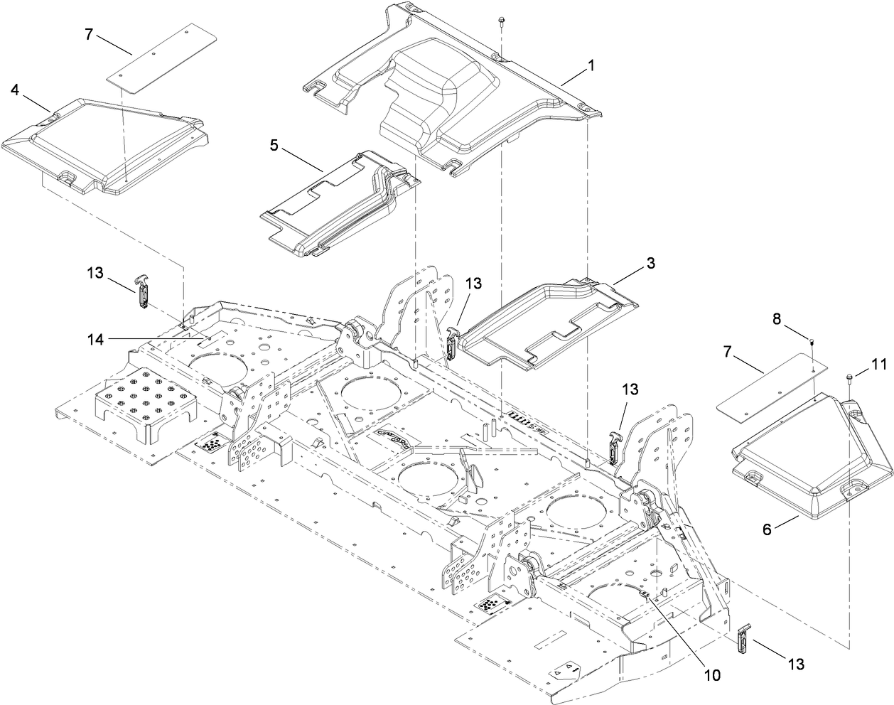 Center Deck Belt Cover Assembly