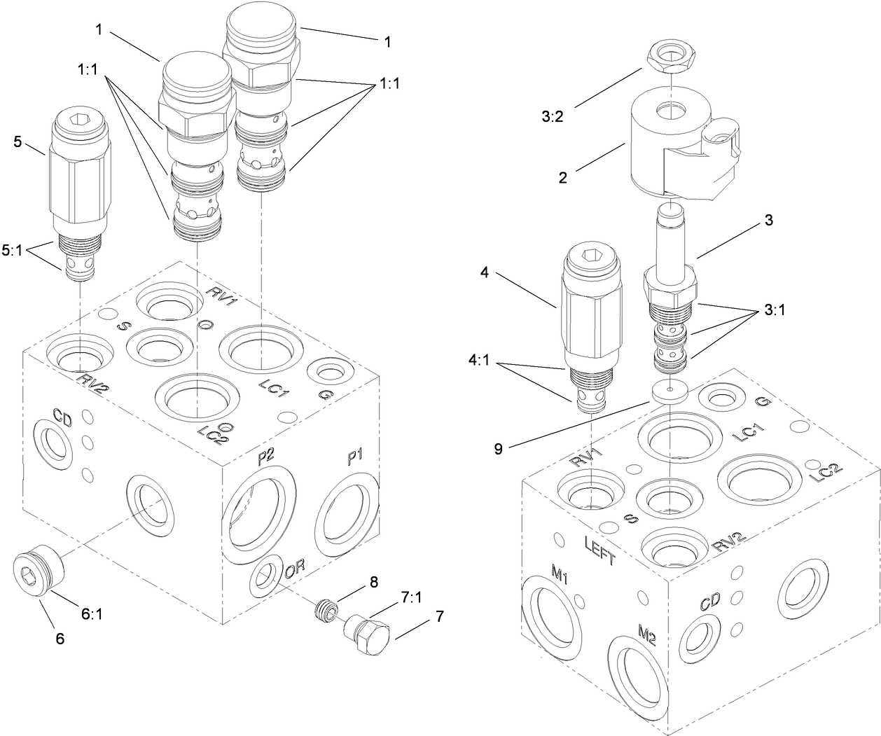Hydraulic PTO Manifold Assembly No. 117-1111