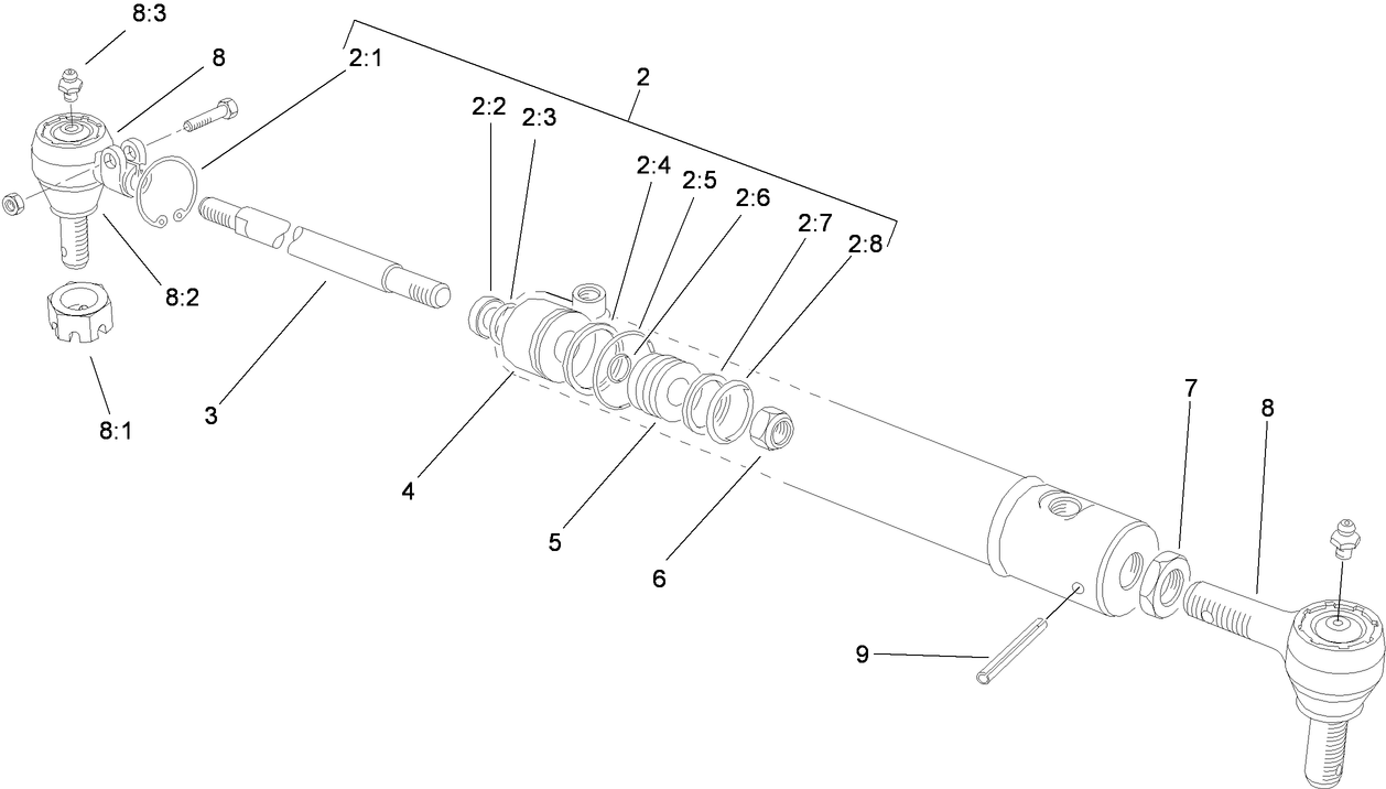 Hydraulic Steering Cylinder Assembly No. 98-0661