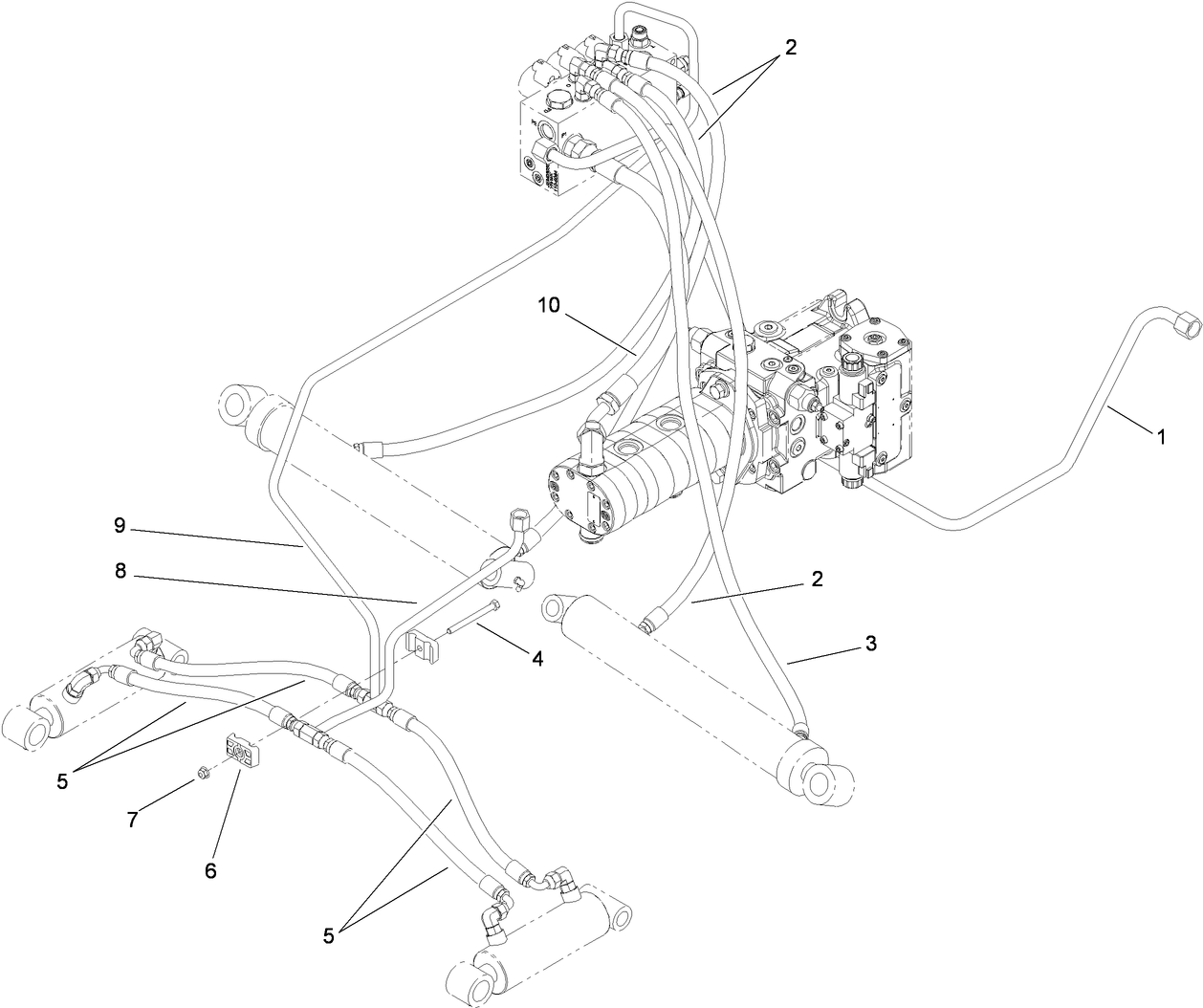 Lift Arms Hydraulic Plumbing Assembly