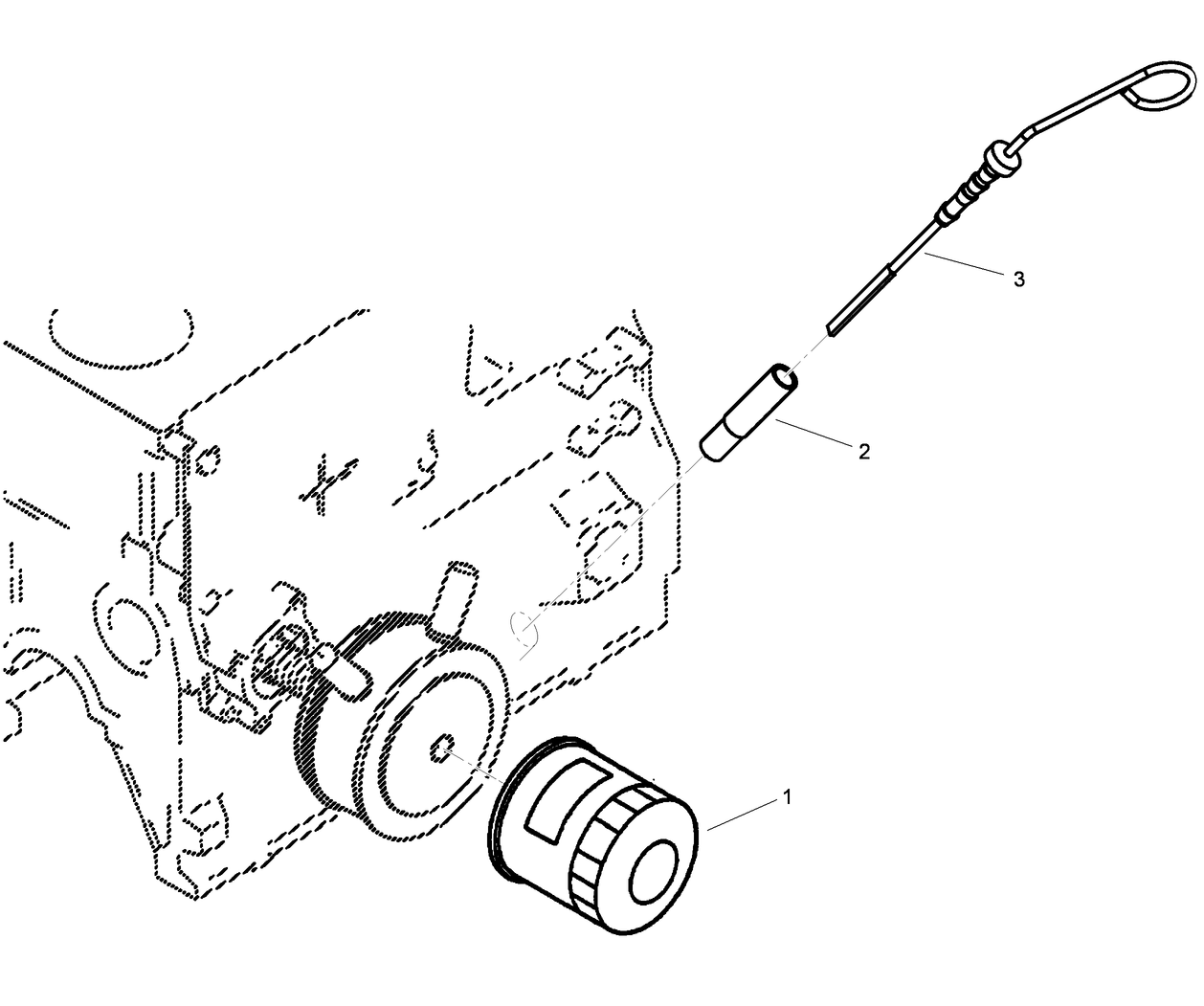 Engine Oil Filter and Dipstick Assembly