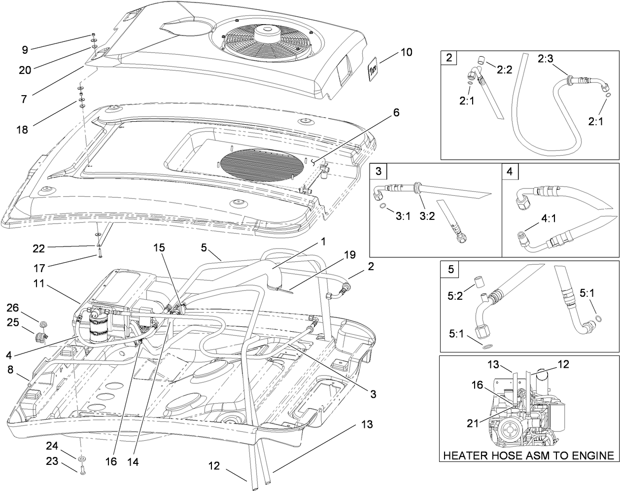 Roof and Hose Cab Assembly